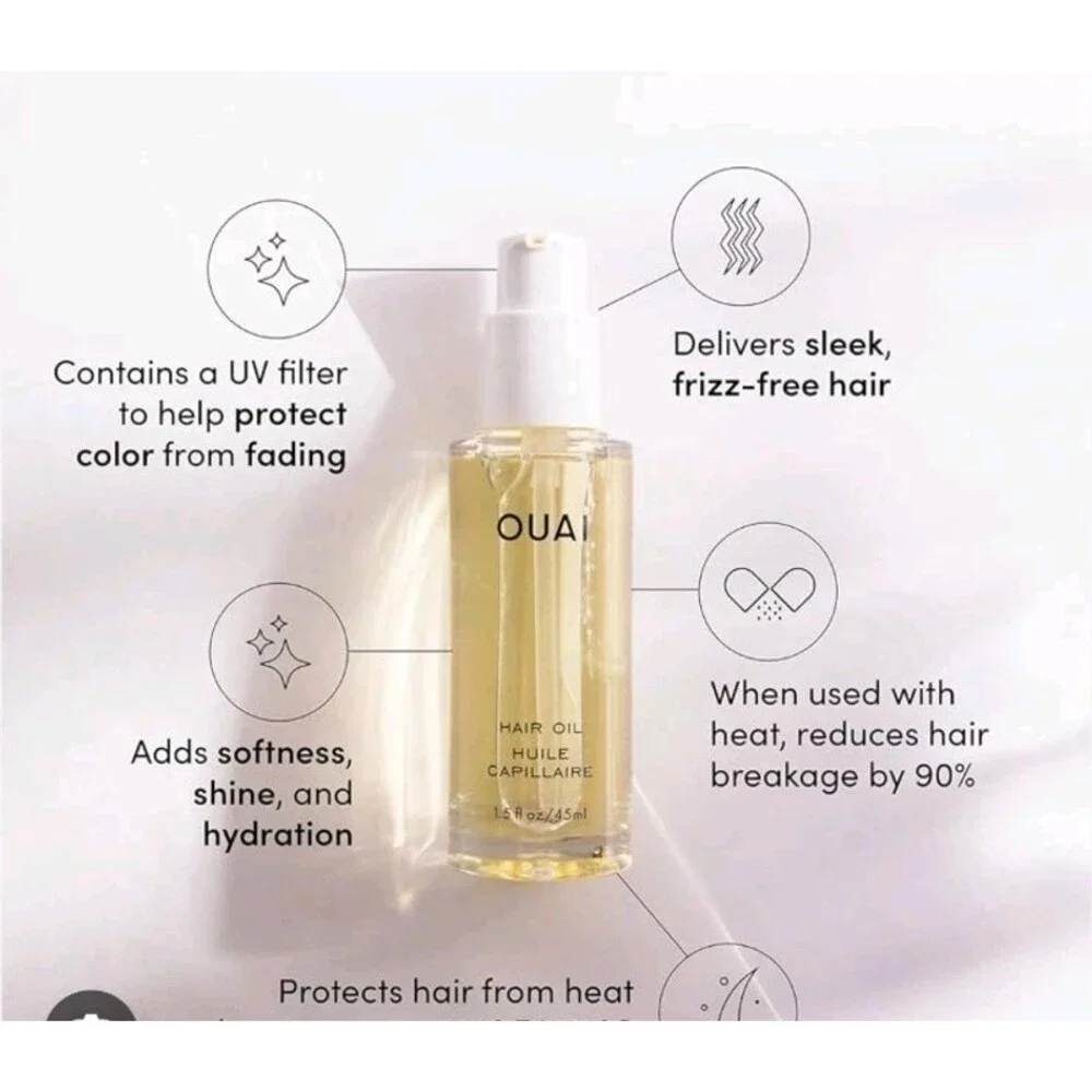 OUAI Hair Oil, a lightweight, multitasking product designed for All Hair Types